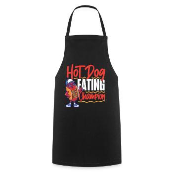 Hot-dog Adulte Manger des hot-dogs - Tablier de cuisine - noir - Devant - AI Model Male 185 dark (185cm)