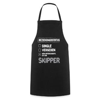 Skipper Relationship Status Skipper Sailing Sailor - Cooking Apron - black - Front - AI Model Male 185 dark (185cm)