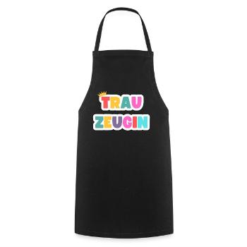 Team Braut-Trauzeugin! Personalisierbar - Kochschürze - Schwarz - Vorne - AI Model Male 185 dark (185cm)