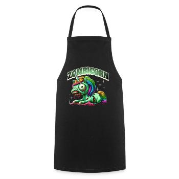 Licorne zombie zombie - Tablier de cuisine - noir - Devant - AI Model Male 185 dark (185cm)