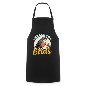 Birdwatching I Brake For Birds Birding Birdwatcher - Cooking Apron - black - Front - AI Model Male 185 dark (185cm)