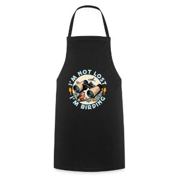 Birdwatching I'm Not Lost I'm Birding Ornithology - Cooking Apron - black - Front - AI Model Male 185 dark (185cm)