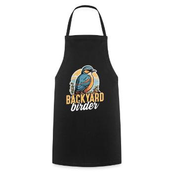 Birdwatching Backyard Birder Birding Ornithologist - Cooking Apron - black - Front - AI Model Male 185 dark (185cm)