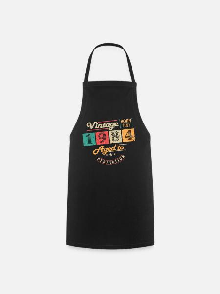 Original 1984 Vintage - 1984 Birthday Gift - Cooking Apron - black