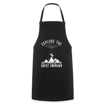 Explorez les grands extraterrestres OVNI inconnus - Tablier de cuisine - noir - Devant - AI Model Male 185 dark (185cm)
