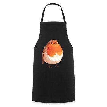 Robin Rotkehlchen - Cooking Apron - black - Front - AI Model Male 185 dark (185cm)