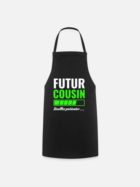 Future cousin please wait - Cooking Apron - black