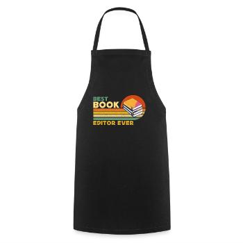 Meilleur éditeur de livres de tous les temps Journaliste rétro Éditeur de livres - Tablier de cuisine - noir - Devant - AI Model Male 185 dark (185cm)