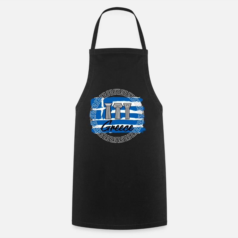 Grèce - Tablier de cuisine - noir