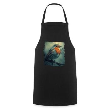 Robin Rotkehlchen - Cooking Apron - black - Front - AI Model Male 185 dark (185cm)