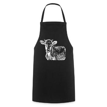 T-shirt de vache personnalisé cadeau pour les agriculteurs - Tablier de cuisine - noir - Devant - AI Model Male 185 dark (185cm)