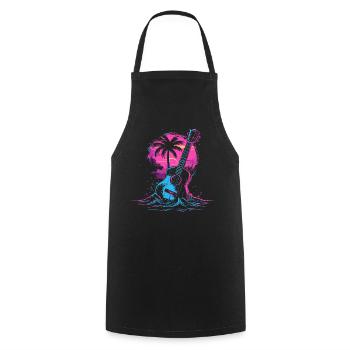 Ukulele 80s Look - Cooking Apron - black - Front - AI Model Male 185 dark (185cm)