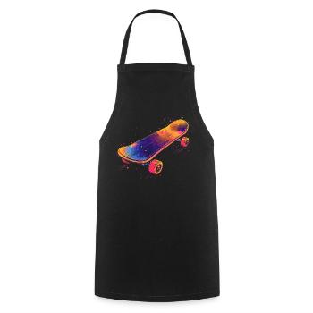 Illustration de planche à roulettes - Tablier de cuisine - noir - Devant - AI Model Male 185 dark (185cm)