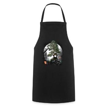 Forest fairy tale fairy tale character dwarves gnomes gnome wizard - Cooking Apron - black - Front - AI Model Male 185 dark (185cm)