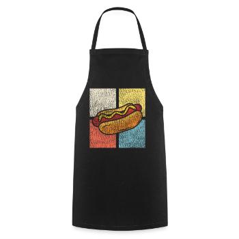 Hot Dog Adult Vintage Retro - Cooking Apron - black - Front - AI Model Male 185 dark (185cm)