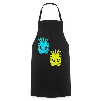 Chat Chats Rétro 80's Vintage 90's - Tablier de cuisine - noir - Devant - AI Model Male 185 dark (185cm)