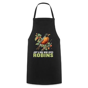 Robin Rotkehlchen - Kochschürze - Schwarz - Vorne - AI Model Male 185 dark (185cm)