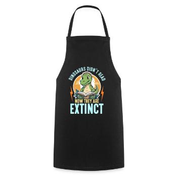 Literature Teacher Dinosaurs Didn't Read Librarian - Cooking Apron - black - Front - AI Model Male 185 dark (185cm)
