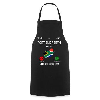 Port Elizabeth Urlaub Südafrika Idee - Kochschürze - Schwarz - Vorne - AI Model Male 185 dark (185cm)