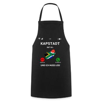 Kapstadt Ruft An Südafrika Cape Town Urlaub - Kochschürze - Schwarz - Vorne - AI Model Male 185 dark (185cm)