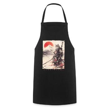 Samurai Cat Kawaii Japanese Ninja Cat - Cooking Apron - black - Front - AI Model Male 185 dark (185cm)