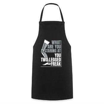 Two Legged Freak Artificial Legs User Leg - Cooking Apron - black - Front - AI Model Male 185 dark (185cm)