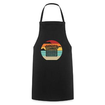 Retro Professional Caller Daubers Bingo Lover - Kochschürze - Schwarz - Vorne - AI Model Male 185 dark (185cm)