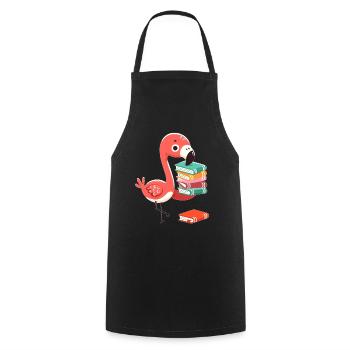 Reading Books Flamingo Book Book Lover - Cooking Apron - black - Front - AI Model Male 185 dark (185cm)