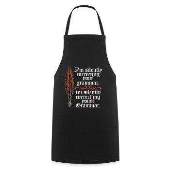 Book Editor I'm Silently Correcting Book Author - Cooking Apron - black - Front - AI Model Male 185 dark (185cm)