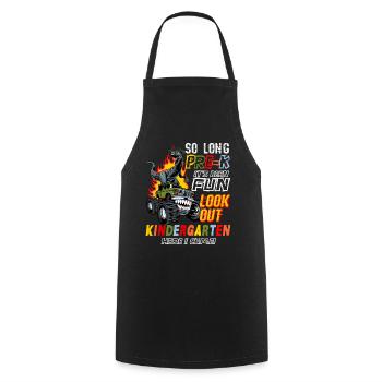 Remise des diplômes de la maternelle Dino Dinosaure T-Rex Fun - Tablier de cuisine - noir - Devant - AI Model Male 185 dark (185cm)