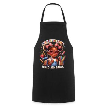 Goodbye 2nd Grade Cartoon Girl - Cooking Apron - black - Front - AI Model Male 185 dark (185cm)