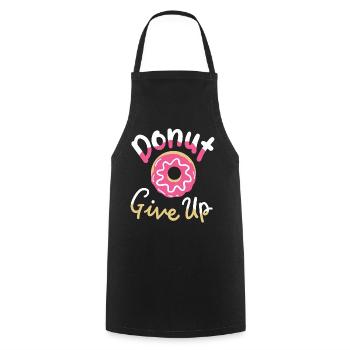 Donut Wortspiel motivierend - Kochschürze - Schwarz - Vorne - AI Model Male 185 dark (185cm)