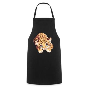Amur Leopard Amurleoparden Amurleopard - Cooking Apron - black - Front - AI Model Male 185 dark (185cm)