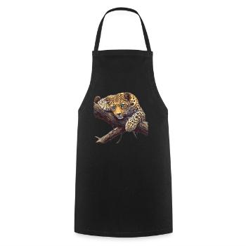 Amur Leopard Amurleoparden Amurleopard - Cooking Apron - black - Front - AI Model Male 185 dark (185cm)