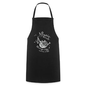 Son de cornemuse écossaise - Tablier de cuisine - noir - Devant - AI Model Male 185 dark (185cm)