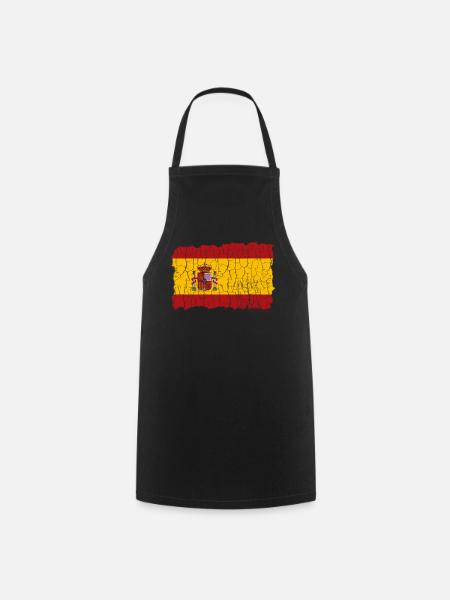 Spanien Flagge Espania - Kochschürze - Schwarz