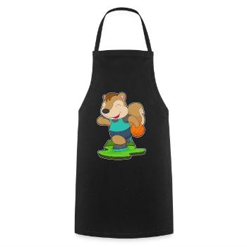 Squirrel Basketball Player Basketball - Cooking Apron - black - Front - AI Model Male 185 dark (185cm)