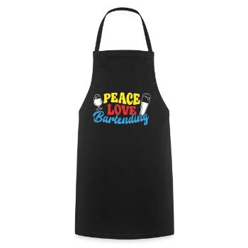 Bartender Mixologist Girl Peace - Kochschürze - Schwarz - Vorne - AI Model Male 185 dark (185cm)