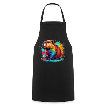 Beaver - Cooking Apron - black - Front - AI Model Male 185 dark (185cm)