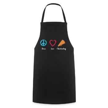 Peace Love Cheerleading - Cooking Apron - black - Front - AI Model Male 185 dark (185cm)