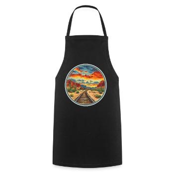 Railroad - Cooking Apron - black - Front - AI Model Male 185 dark (185cm)