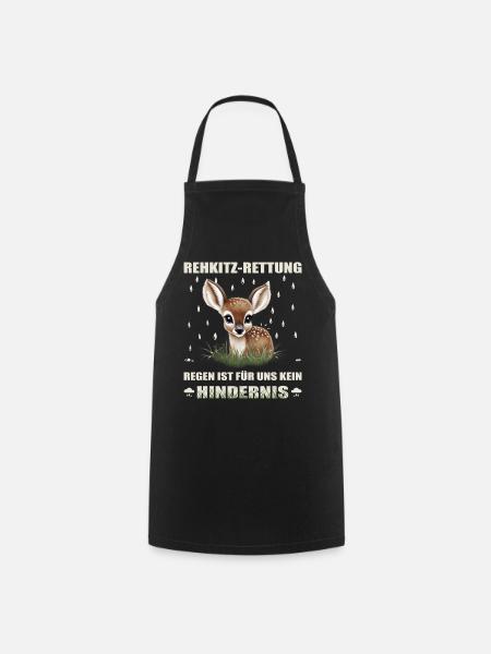 Rehkitz Rettung - Kochschürze - Schwarz