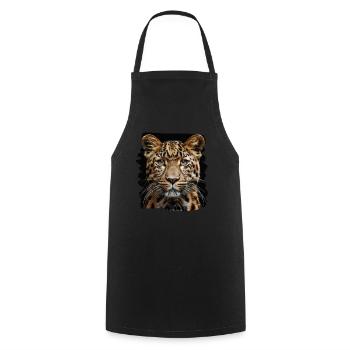 Amur Leopard Amurleoparden Amurleopard - Cooking Apron - black - Front - AI Model Male 185 dark (185cm)