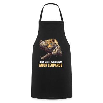 Amur Leopard Amurleoparden Amurleopard - Cooking Apron - black - Front - AI Model Male 185 dark (185cm)