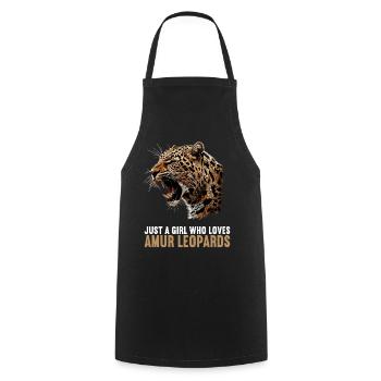 Amur Leopard Amurleoparden Amurleopard - Cooking Apron - black - Front - AI Model Male 185 dark (185cm)