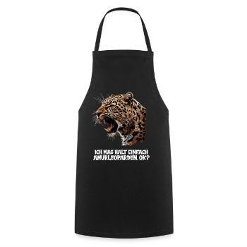 Amur Leopard Amurleoparden Amurleopard - Cooking Apron - black - Front - AI Model Male 185 dark (185cm)