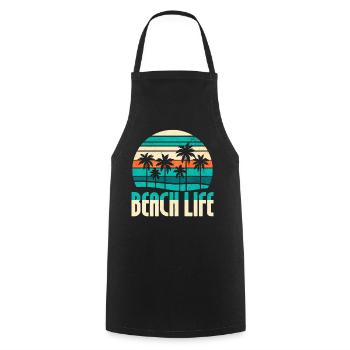 Beach Life Bliss - Cooking Apron - black - Front - AI Model Male 185 dark (185cm)