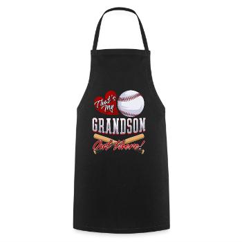 Grand-père « C’est mon petit-fils là-bas » Baseball - Tablier de cuisine - noir - Devant - AI Model Male 185 dark (185cm)