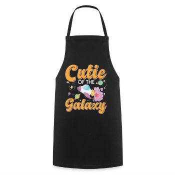 Galaktisch Süß: "Cutie of the Galaxy Mädchen, Girl - Kochschürze - Schwarz - Vorne - AI Model Male 185 dark (185cm)