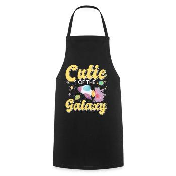 Galaktisch Süß: "Cutie of the Galaxy Mädchen, Girl - Kochschürze - Schwarz - Vorne - AI Model Male 185 dark (185cm)